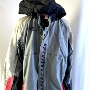 Men’s Vintage HARLEY DAVIDSON HD Motorcycle Riding Jacket Sz L 100% Nylon
